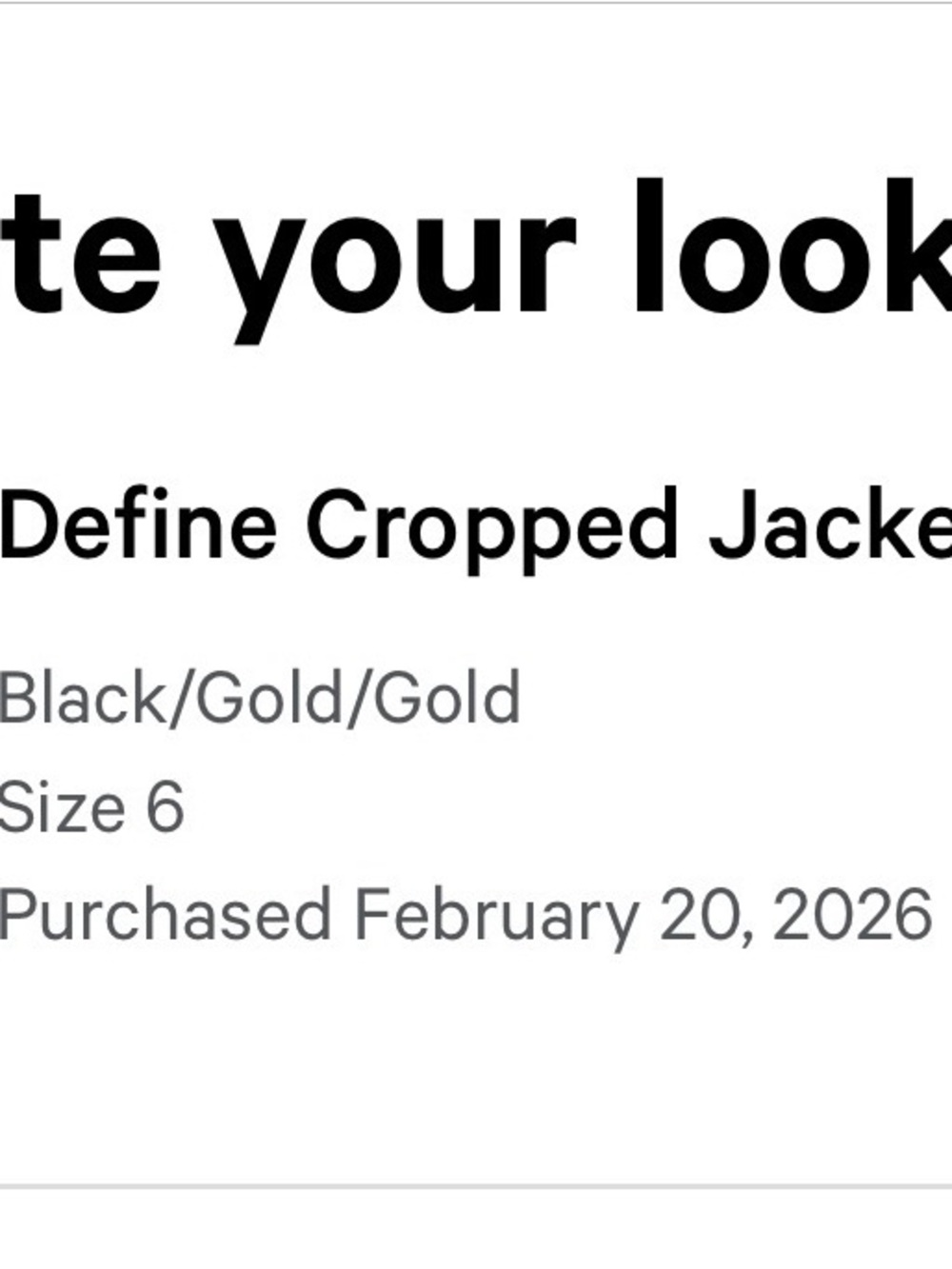 Lululemon Define Cropped size 6 Black with Gold Hardware - Picture 2 of 4